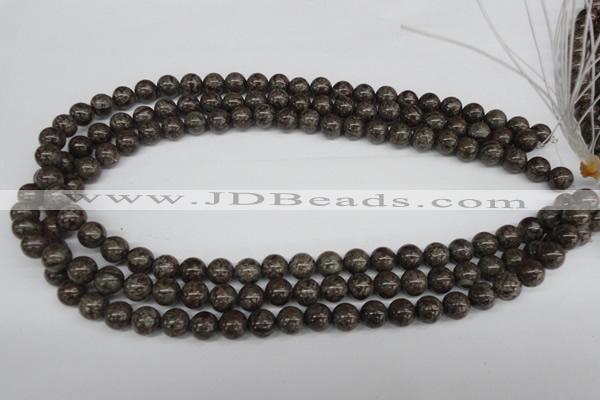 CRO139 15.5 inches 8mm round Chinese snowflake obsidian beads wholesale