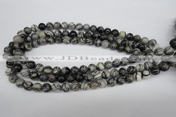 CRO188 15.5 inches 10mm round black water jasper beads wholesale