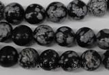 CRO236 15.5 inches 10mm round snowflake obsidian beads wholesale