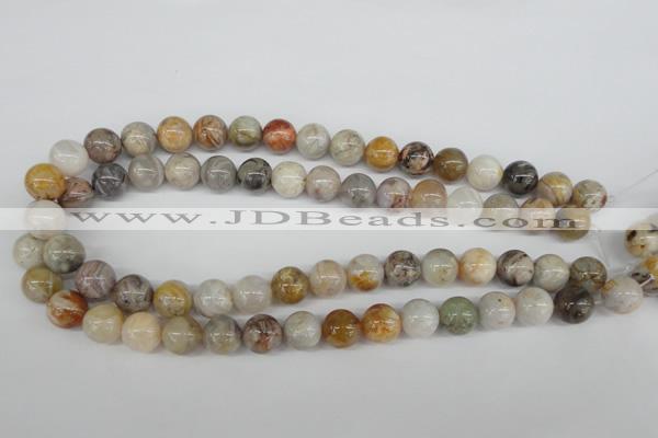 CRO316 15.5 inches 12mm round bamboo leaf agate beads wholesale