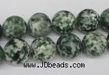 CRO348 15.5 inches 12mm round green spot gemstone beads wholesale