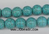 CRO365 15.5 inches 12mm round synthetic turquoise beads wholesale