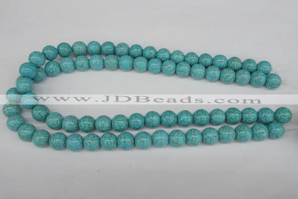 CRO365 15.5 inches 12mm round synthetic turquoise beads wholesale