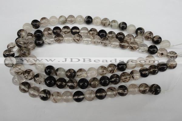 CRO370 15.5 inches 12mm round watermelon black beads wholesale