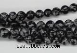 CRO39 15.5 inches 6mm round snowflake obsidian beads wholesale