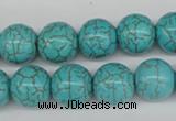 CRO395 15.5 inches 14mm round synthetic turquoise beads wholesale