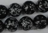 CRO404 15.5 inches 14mm round snowflake obsidian beads wholesale