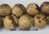 CRO450 15.5 inches 16mm round picture jasper beads wholesale