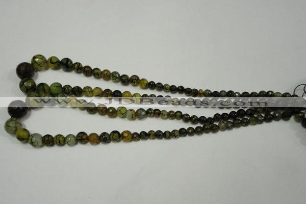 CRO703 15.5 inches 6mm – 14mm faceted round dragon veins agate beads