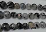 CRO704 15.5 inches 6mm – 14mm faceted round dragon veins agate beads