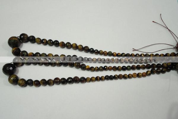 CRO709 15.5 inches 6mm – 16mm faceted round yellow tiger eye beads