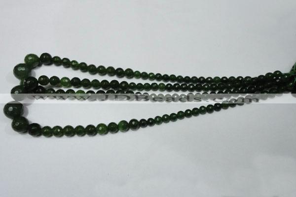 CRO714 15.5 inches 6mm – 14mm faceted round candy jade beads