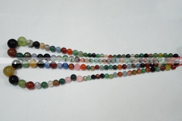 CRO720 15.5 inches 6mm – 14mm faceted round mixed candy jade beads