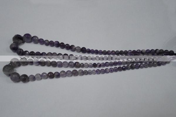 CRO738 15.5 inches 6mm – 14mm faceted round amethyst beads