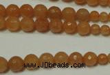 CRO740 15.5 inches 6mm – 14mm faceted round red aventurine beads