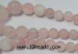 CRO742 15.5 inches 6mm – 14mm faceted round rose quartz beads