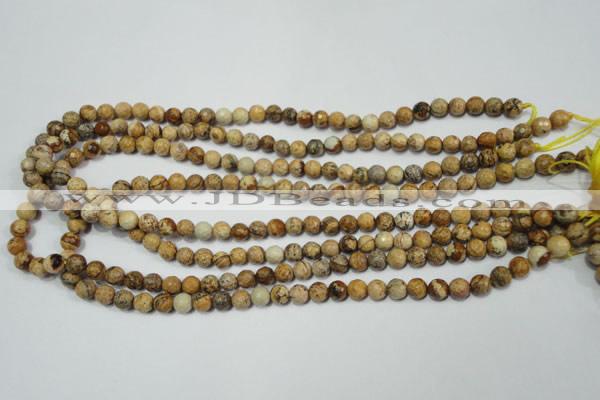 CRO761 15.5 inches 6mm faceted round picture jasper beads wholesale