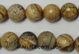 CRO764 15.5 inches 12mm faceted round picture jasper beads wholesale