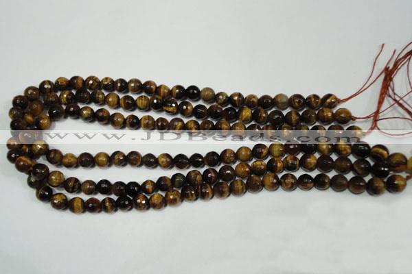 CRO782 15.5 inches 8mm faceted round yellow tiger eye beads wholesale