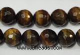 CRO784 15.5 inches 12mm faceted round yellow tiger eye beads wholesale