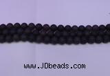 CRO840 15.5 inches 4mm round matte smoky quartz beads