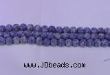 CRO850 15.5 inches 4mm round matte blue spot beads