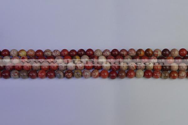 CRO871 15.5 inches 6mm round red porcelain beads wholesale