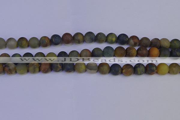 CRO913 15.5 inches 10mm round matte golden pietersite beads