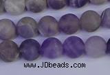 CRO922 15.5 inches 8mm round matte dogtooth amethyst beads