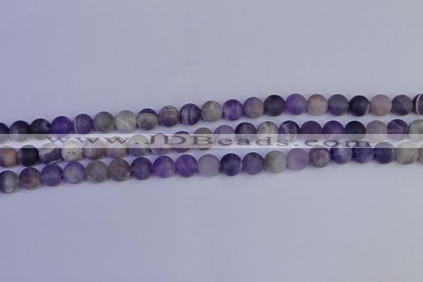 CRO922 15.5 inches 8mm round matte dogtooth amethyst beads