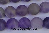 CRO924 15.5 inches 12mm round matte dogtooth amethyst beads