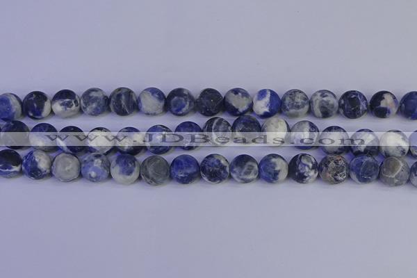 CRO954 15.5 inches 12mm round matte sodalite beads wholesale