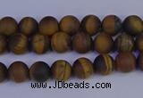 CRO960 15.5 inches 4mm round matte yellow tiger eye beads wholesale