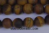 CRO963 15.5 inches 10mm round matte yellow tiger eye beads wholesale