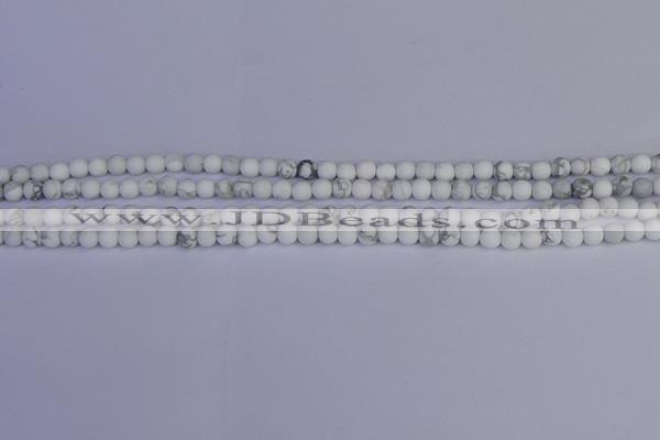 CRO980 15.5 inches 4mm round matte white howlite beads wholesale