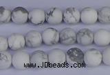 CRO981 15.5 inches 6mm round matte white howlite beads wholesale