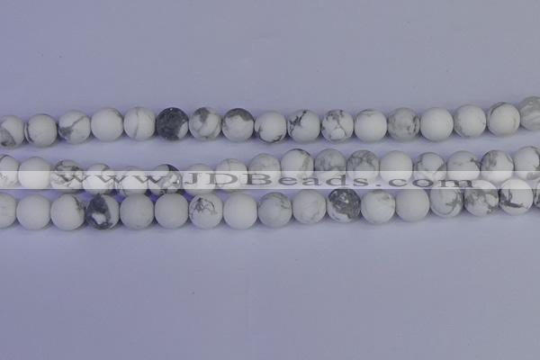 CRO984 15.5 inches 12mm round matte white howlite beads wholesale