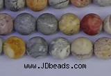 CRO992 15.5 inches 8mm round matte sky eye stone beads wholesale