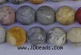 CRO994 15.5 inches 12mm round matte sky eye stone beads wholesale