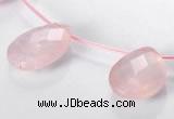 CRQ06 19*25mm faceted teardrop A grade natural rose quartz beads