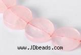 CRQ10 16mm coin A grade natural rose quartz beads Wholesale