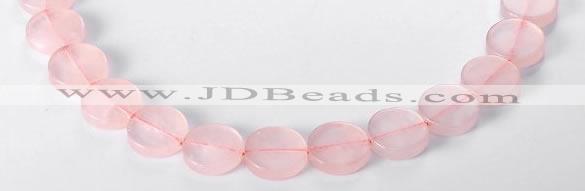 CRQ10 16mm coin A grade natural rose quartz beads Wholesale