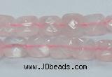 CRQ100 15.5 inches 10*10mm faceted square natural rose quartz beads