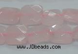 CRQ101 15.5 inches 14*14mm faceted square natural rose quartz beads