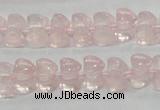 CRQ105 15.5 inches 7*11mm double heart natural rose quartz beads