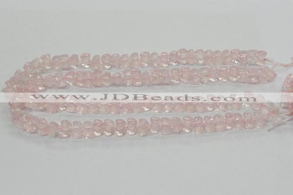 CRQ105 15.5 inches 7*11mm double heart natural rose quartz beads