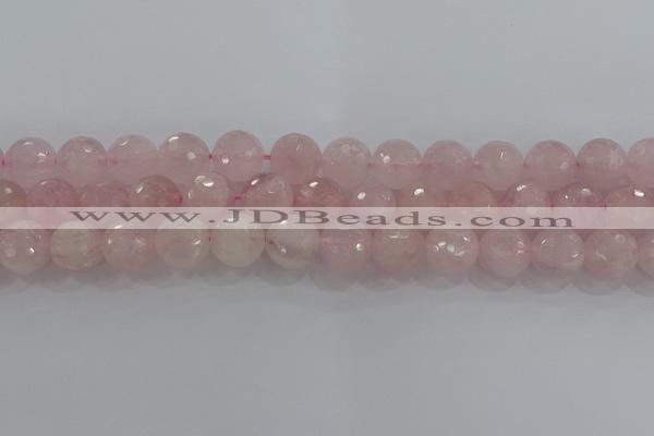 CRQ132 15.5 inches 12mm faceted round natural rose quartz beads