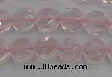 CRQ136 15.5 inches 8mm faceted coin natural rose quartz beads