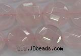 CRQ139 15.5 inches 15mm faceted coin natural rose quartz beads