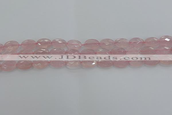 CRQ145 15.5 inches 8*10mm faceted oval natural rose quartz beads